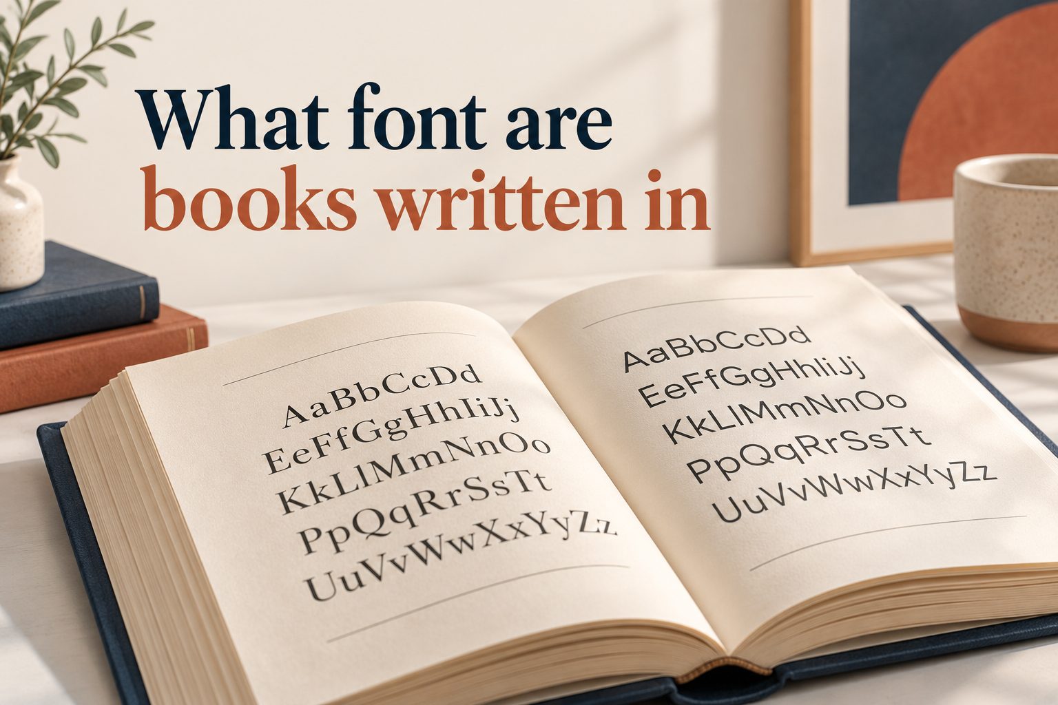 Open book with classic serif typography